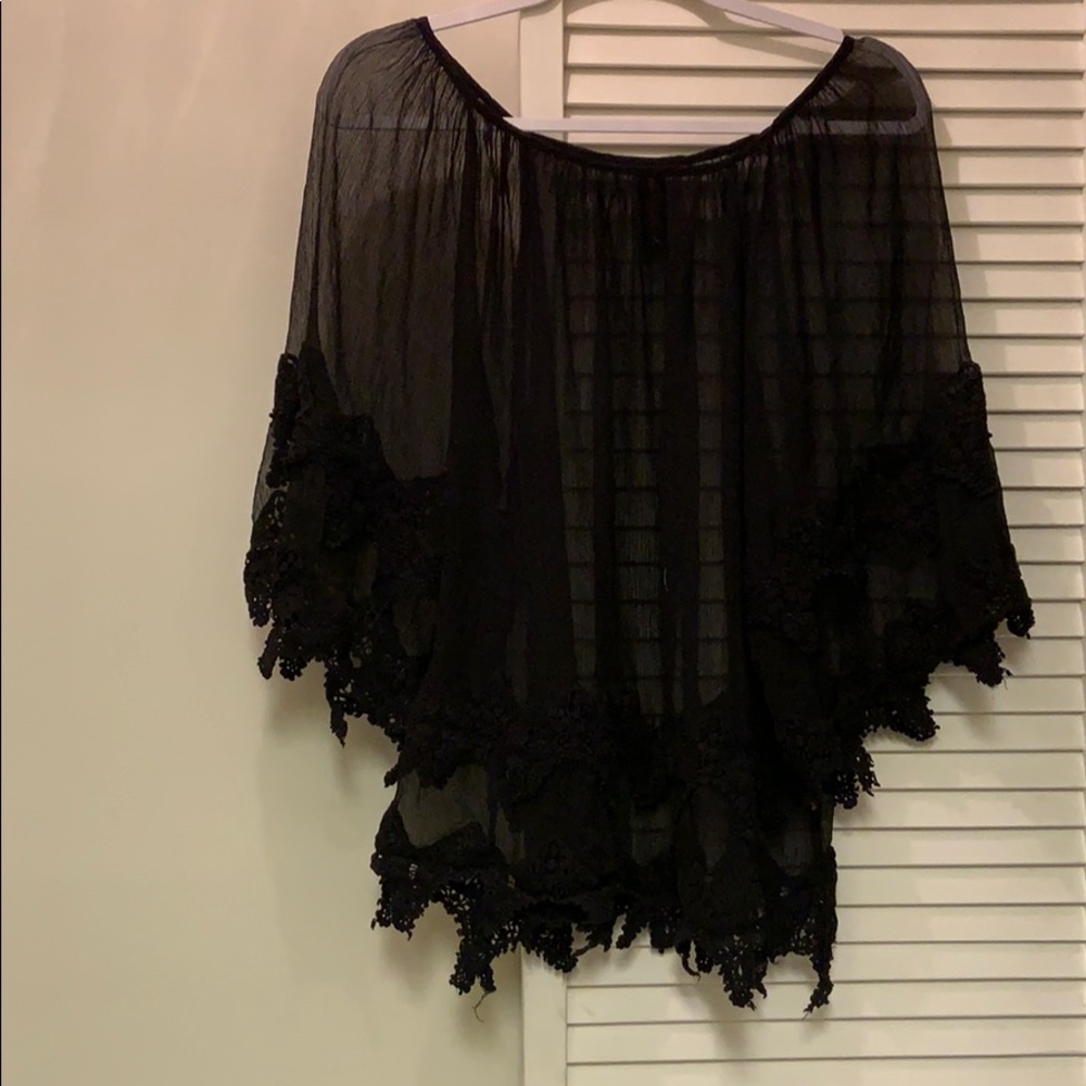 Black see-through blouse